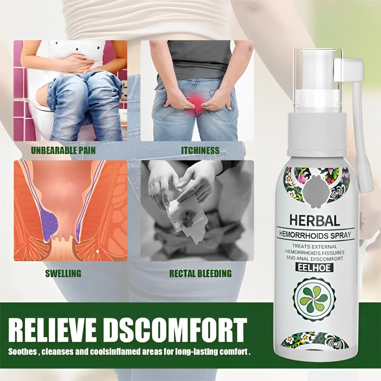 Herbal Hemorrhoids Spray for Gentle Soothing Relief